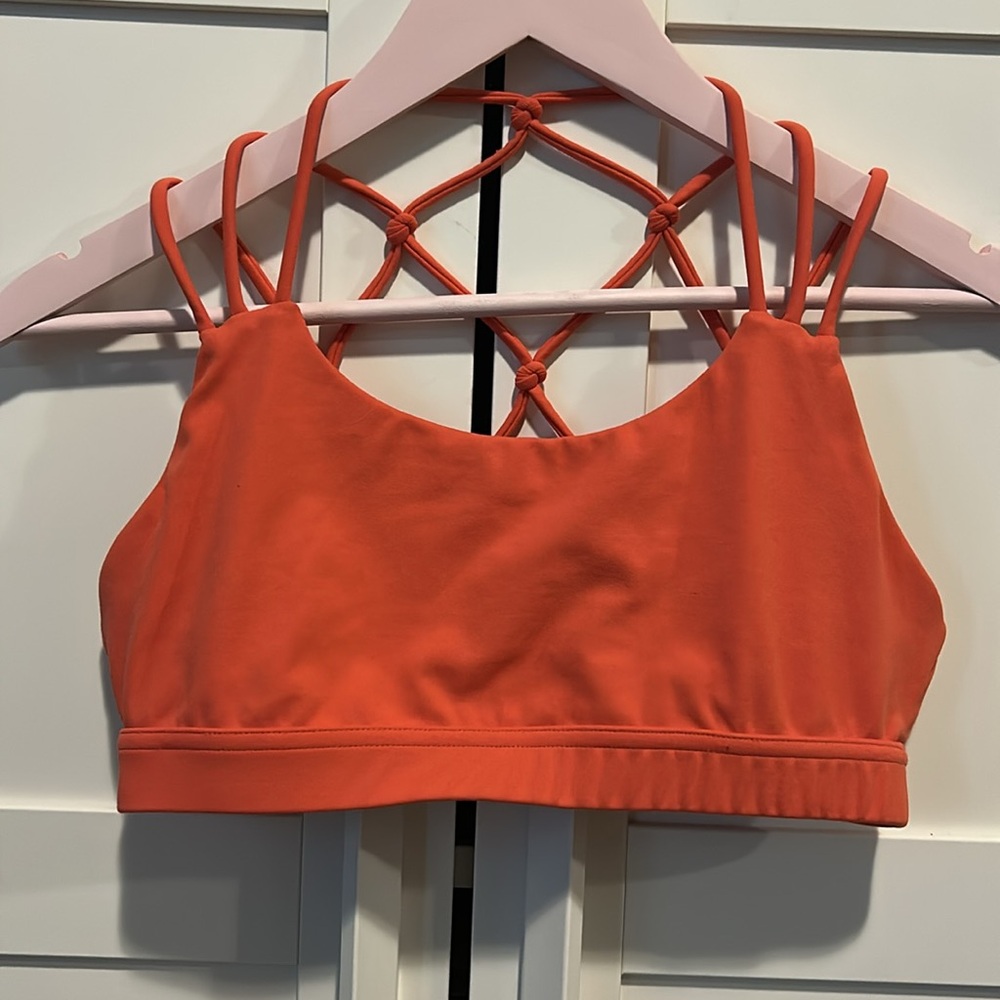 Ptula Women's Strappy Orange Sports Bra